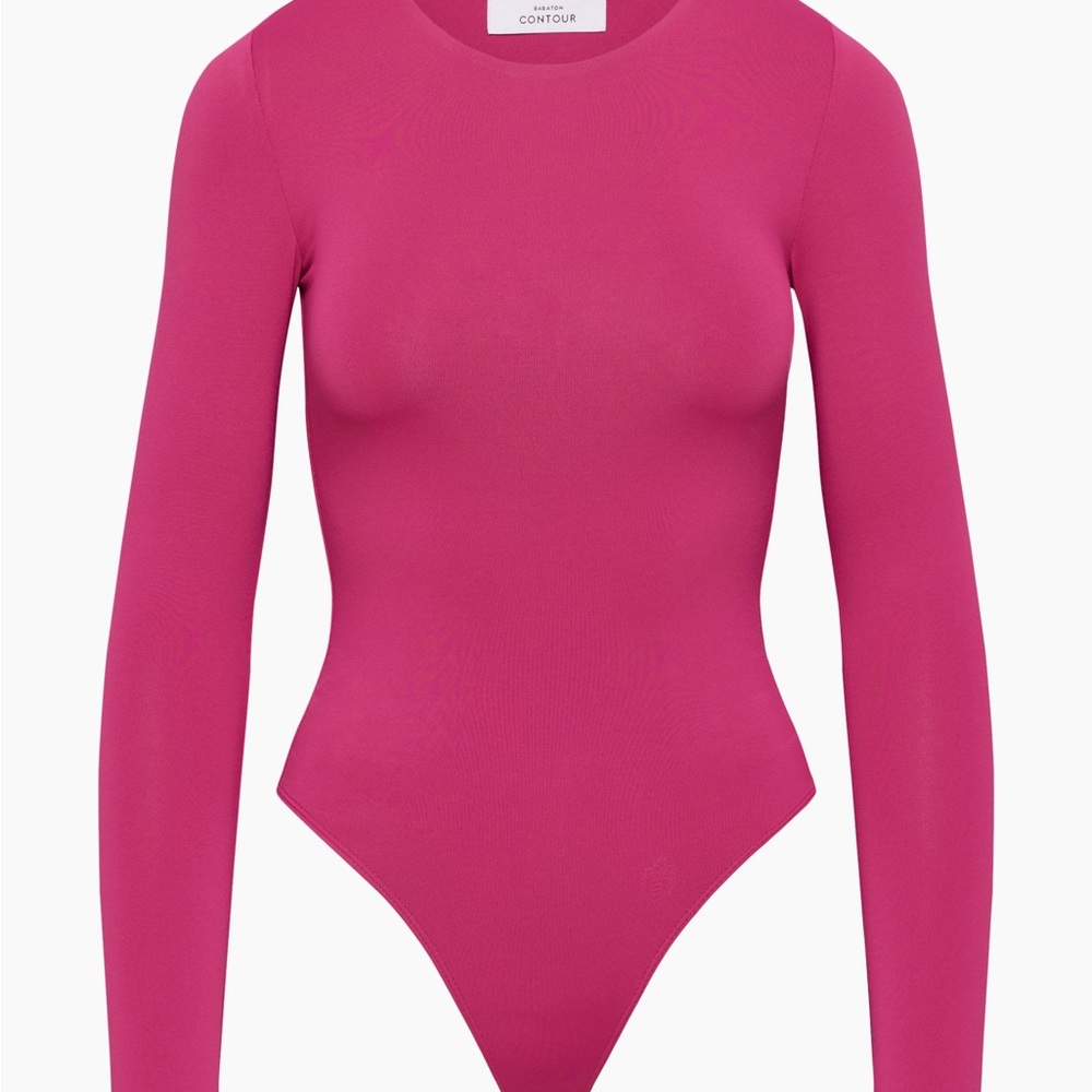 Aritzia Pink Long Sleeve Bodysuit